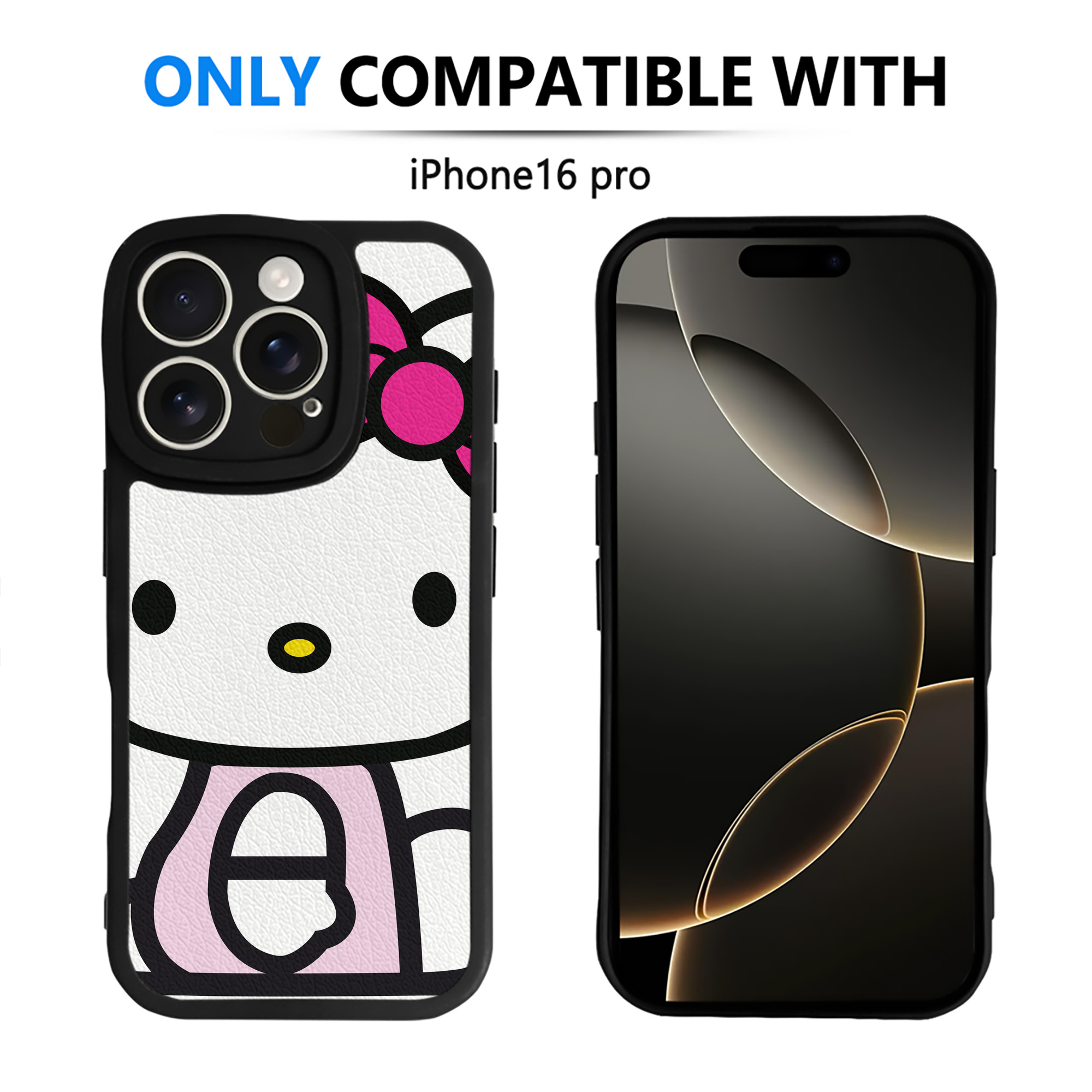 （画像用） Hello Kitty ハローキティ 【iPhone 16シリーズ対応】シリコンスマホケース（レザー調） 材質：シリコン
